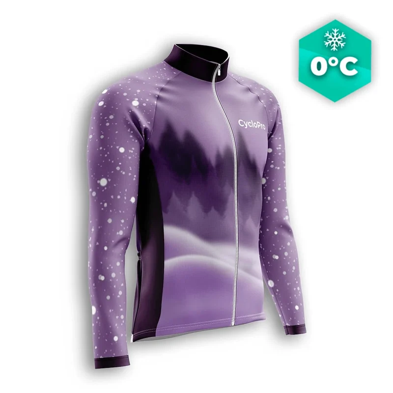 MAILLOT LONG DE CYCLISME HIVER VIOLET - SNOW+