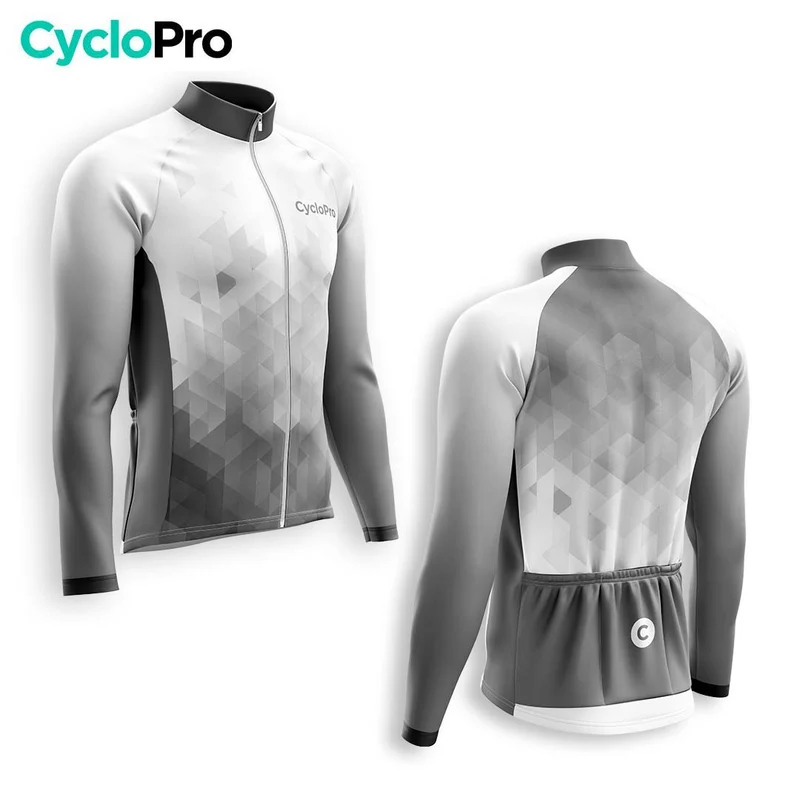 MAILLOT LONG DE CYCLISME HIVER NOIR - CRISTAL+