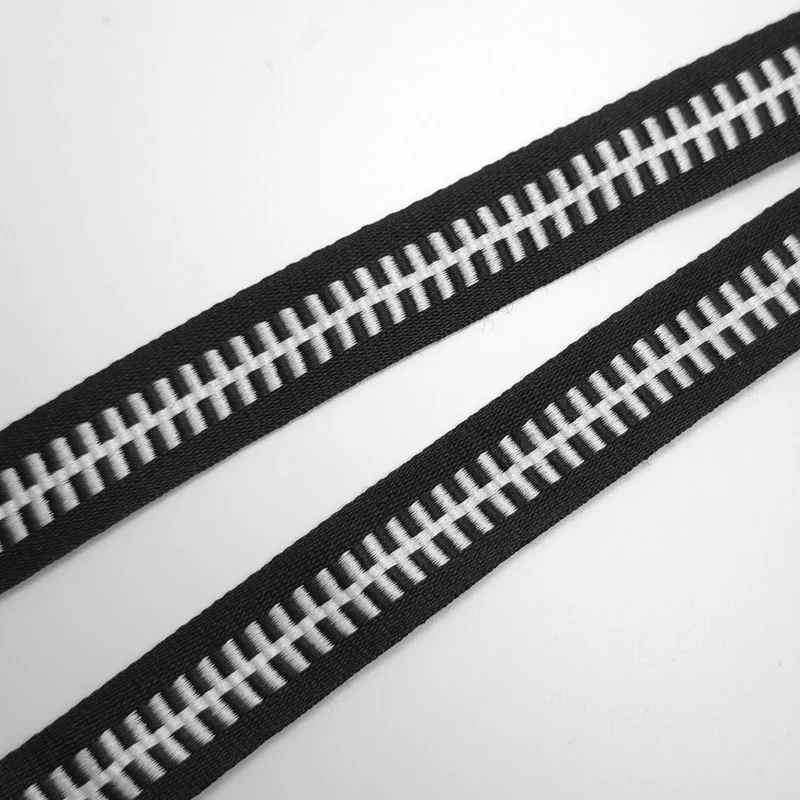 Galon décoratif tissé | 20 mm | Noir & Blanc