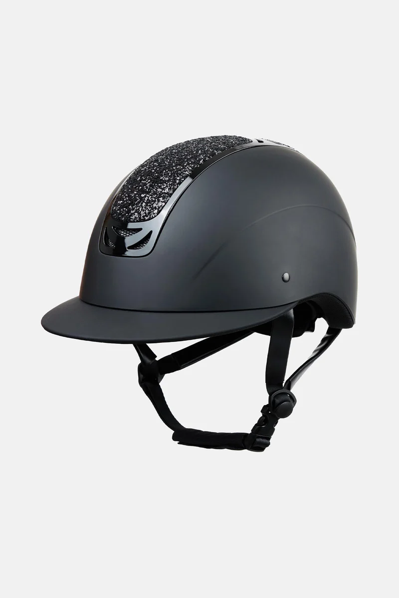 Arix II Casque d'équitation avec ornement en cristal All Black 52-54