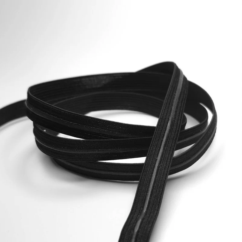 Bande élastique antidérapante en silicone | Noir | 25 mm