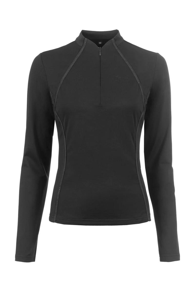 CAVALREYNA Women's Halfzip-Shirt Black 40