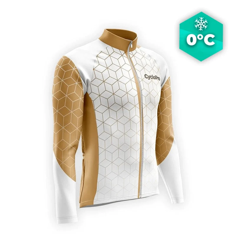 MAILLOT LONG DE CYCLISME HIVER MARRON - CUBIC+