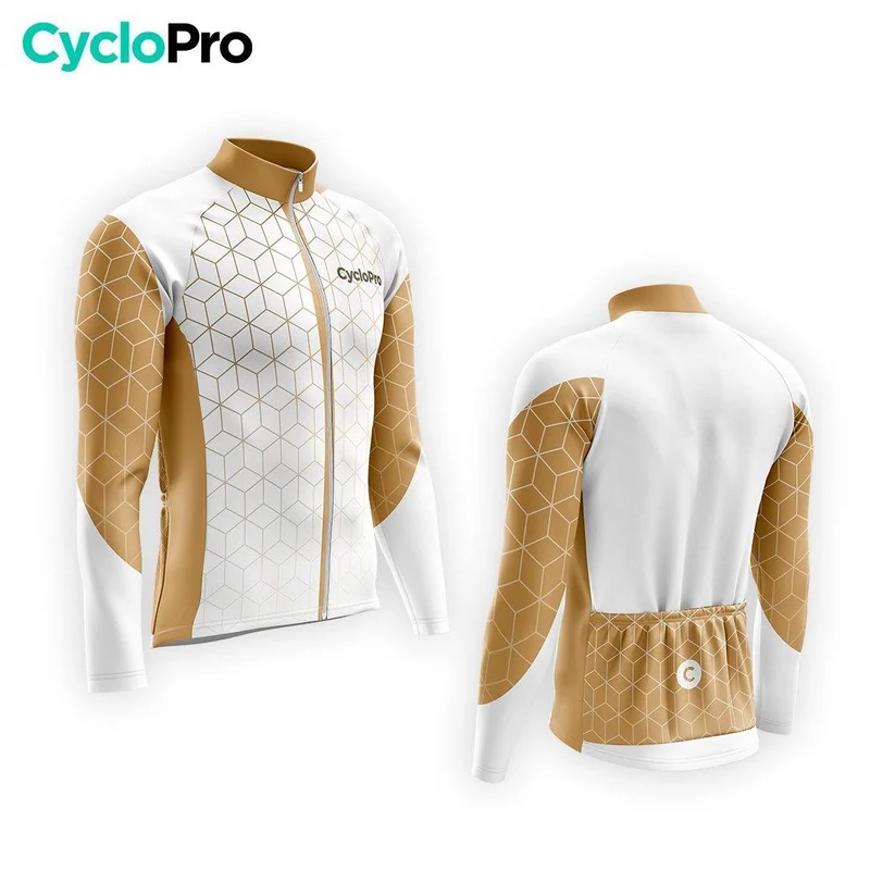 MAILLOT LONG DE CYCLISME HIVER MARRON - CUBIC+