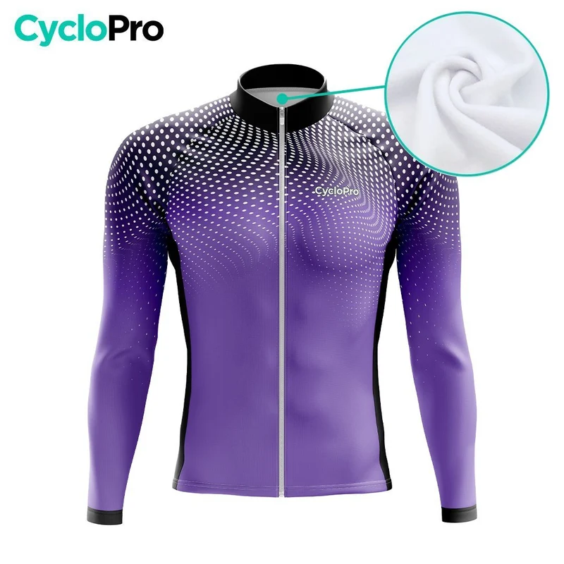 MAILLOT LONG DE CYCLISME AUTOMNE VIOLET - DIMENSION+