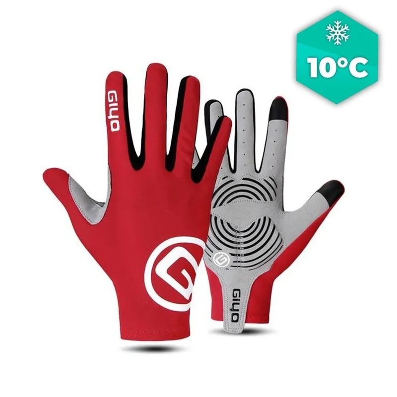 Gants vélo d'automne Rouge - Skin+