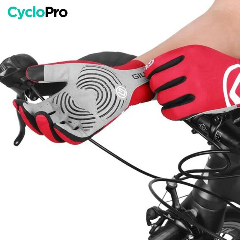 Gants vélo d'automne Rouge - Skin+