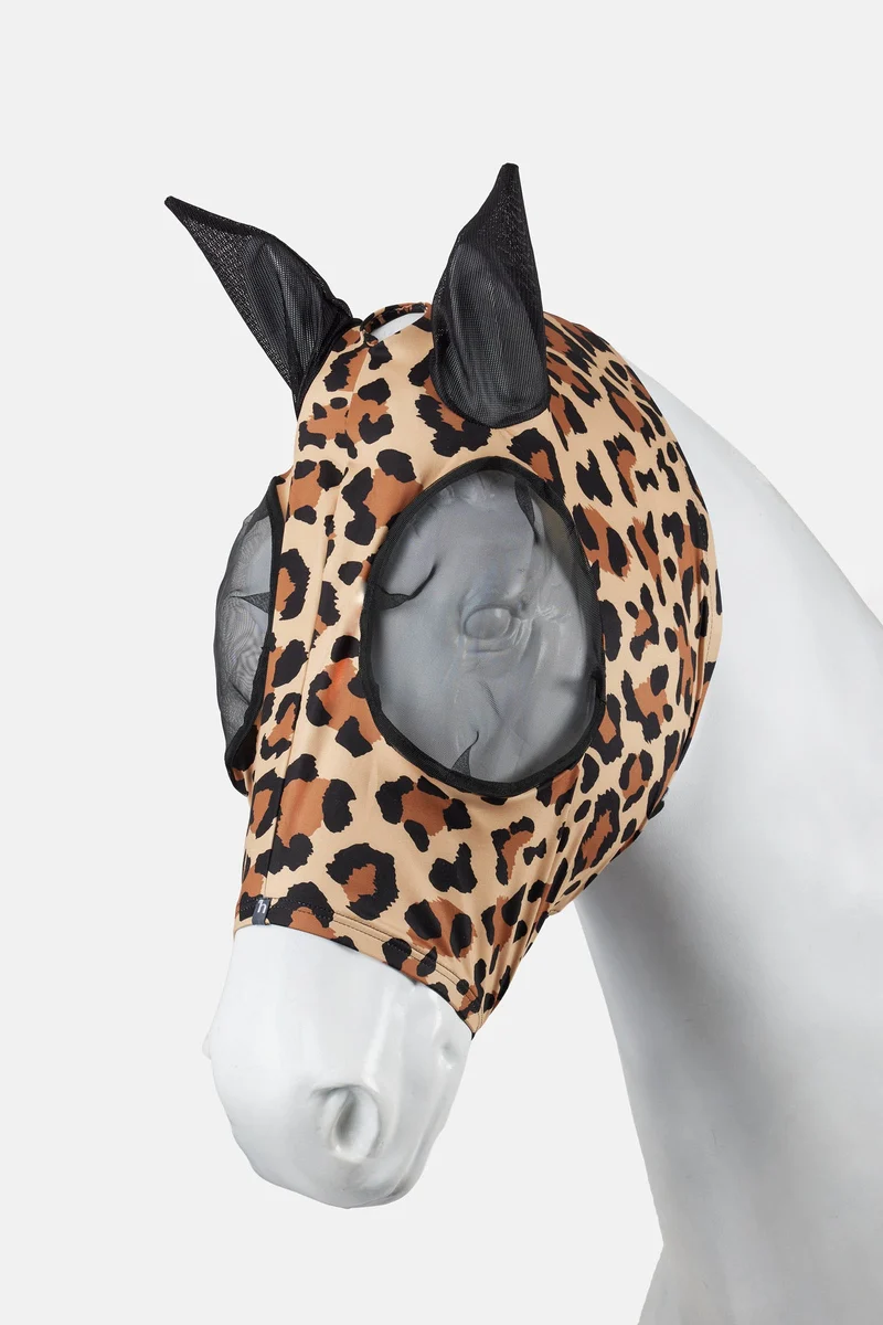 Ibiza Elastic masque anti-mouches avec zip Braun/Leopard X-Full