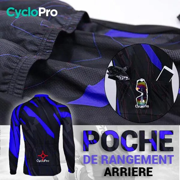 TENUE CYCLISTE HIVER BLEUE - ABSTRACT+