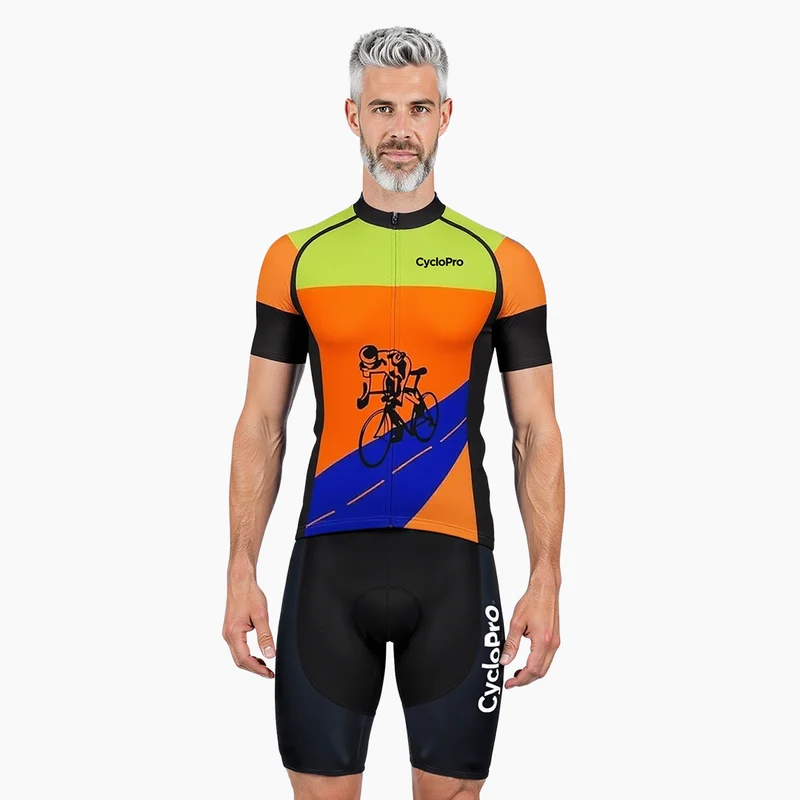 Tenue De Cycliste Route Orange - Vitessemax+