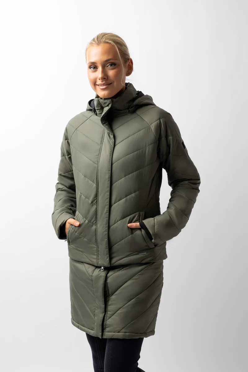 Parka doudoune Aurora pour femme avec jupe amovible Beetle Green 40