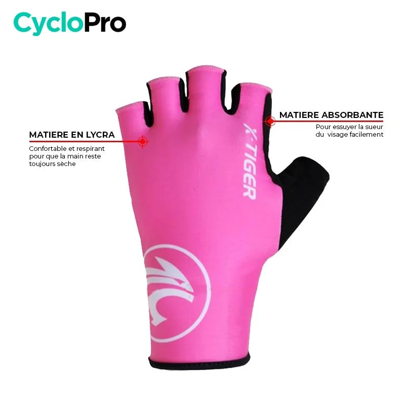 Mitaines Cycliste Femme Rose - Flash+