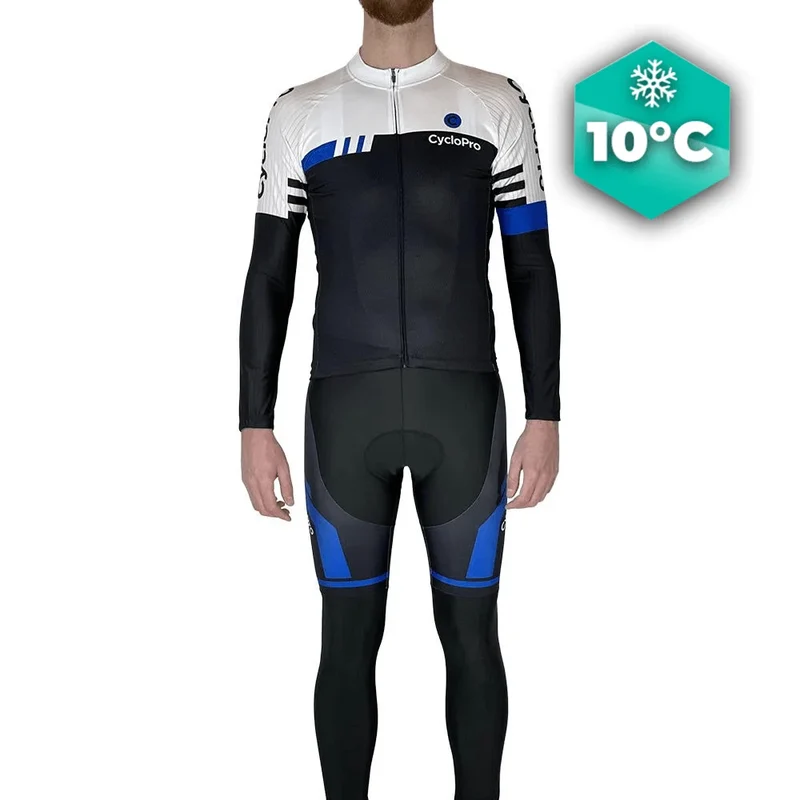 Tenue cycliste Automne Bleue et blanche - Pro+