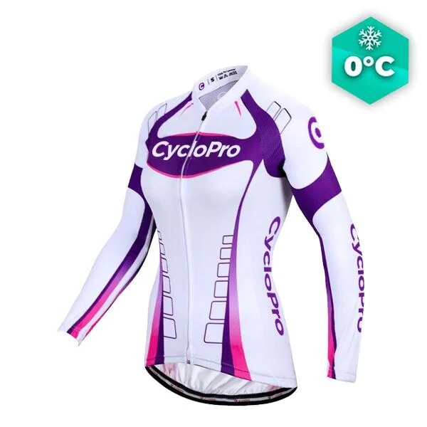 MAILLOT LONG DE CYCLISME VIOLET - HIVER - CONFORT+