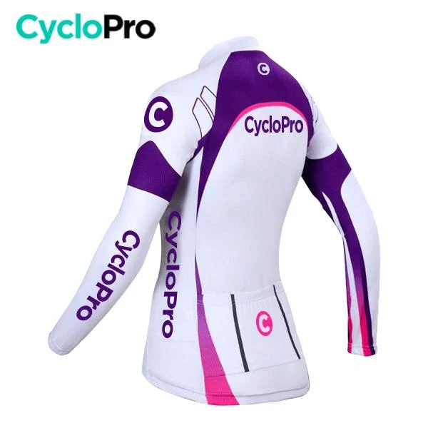 MAILLOT LONG DE CYCLISME VIOLET - HIVER - CONFORT+