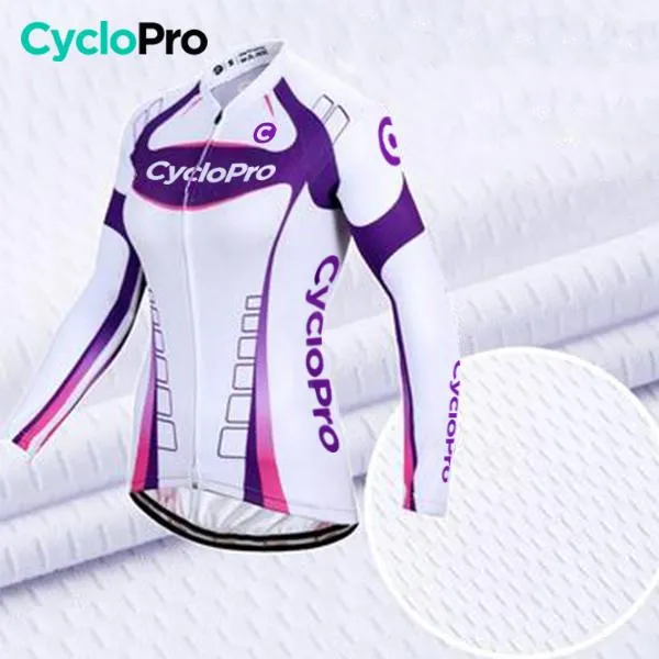 MAILLOT LONG DE CYCLISME VIOLET - HIVER - CONFORT+