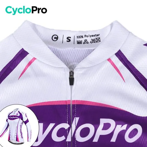 MAILLOT LONG DE CYCLISME VIOLET - HIVER - CONFORT+