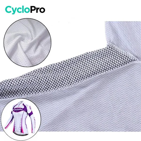 MAILLOT LONG DE CYCLISME VIOLET - HIVER - CONFORT+