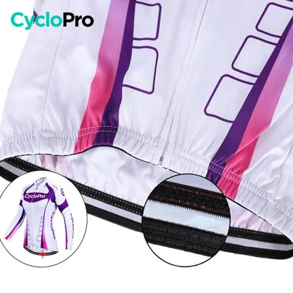 MAILLOT LONG DE CYCLISME VIOLET - HIVER - CONFORT+