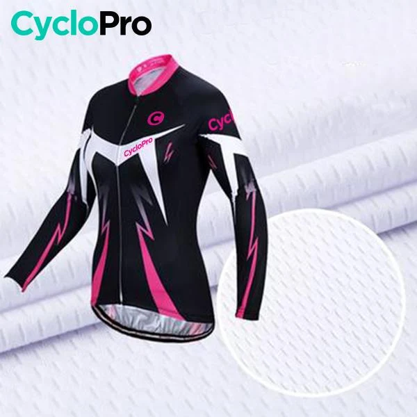 MAILLOT LONG DE CYCLISME ROSE - HIVER - CONFORT+