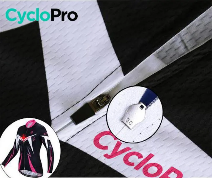 MAILLOT LONG DE CYCLISME ROSE - HIVER - CONFORT+