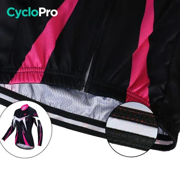 MAILLOT LONG DE CYCLISME ROSE - HIVER - CONFORT+