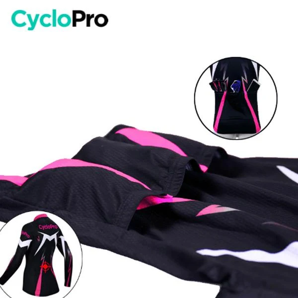 MAILLOT LONG DE CYCLISME ROSE - HIVER - CONFORT+