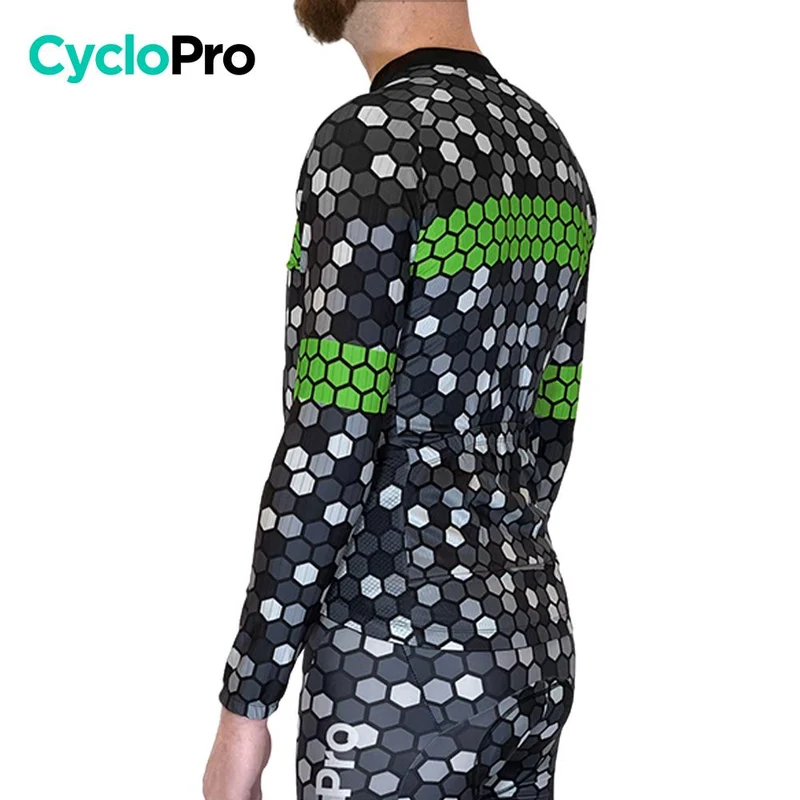 MAILLOT LONG DE CYCLISME VERT - HIVER - ATMOSPHERE+