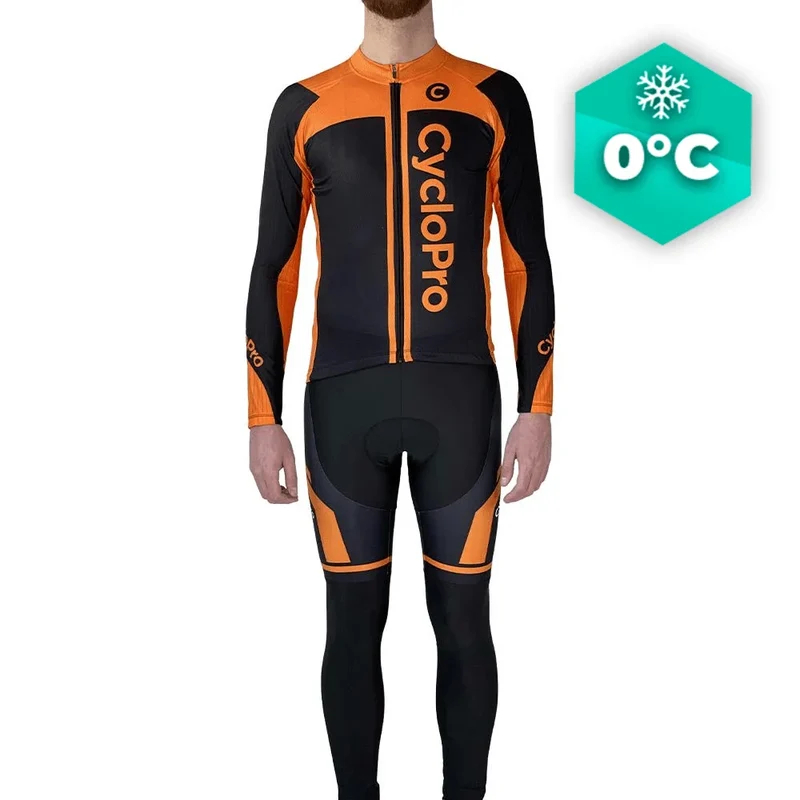 Tenue cycliste hiver orange - Flash+