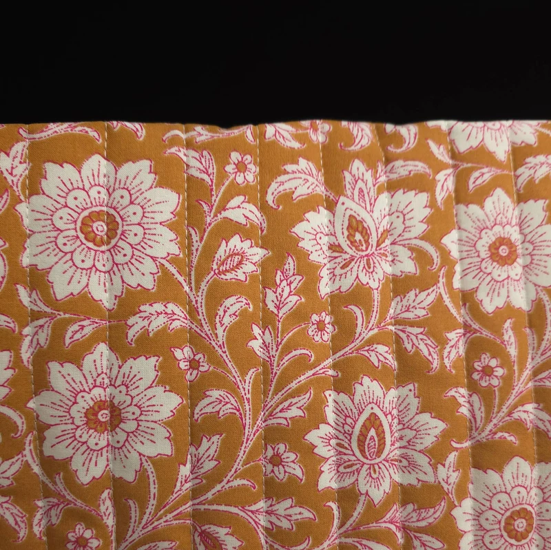 Coton matelassé réversible | Rayures bohèmes & floral