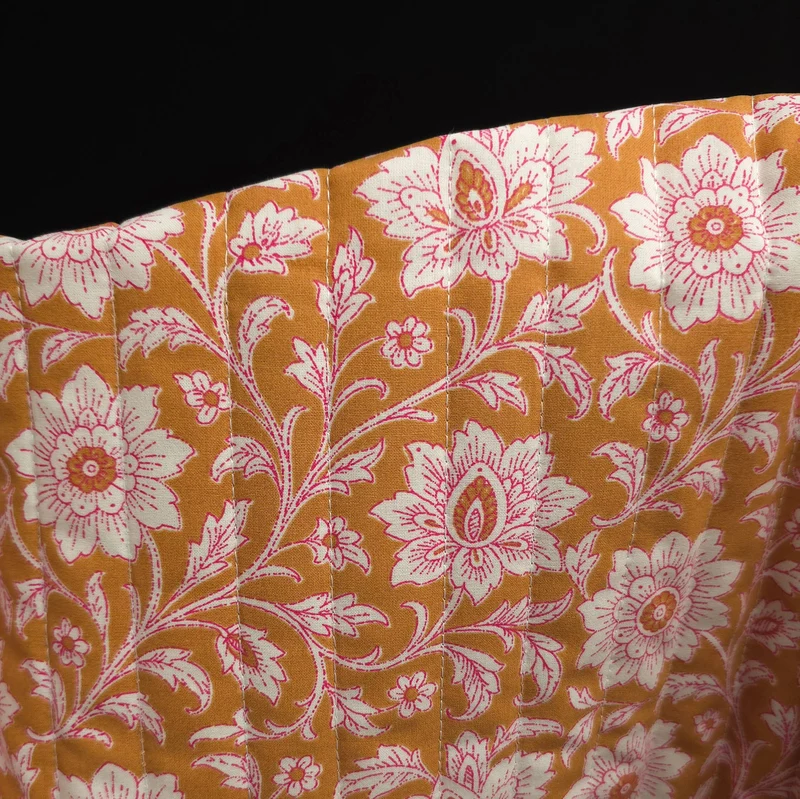 Coton matelassé réversible | Rayures bohèmes & floral