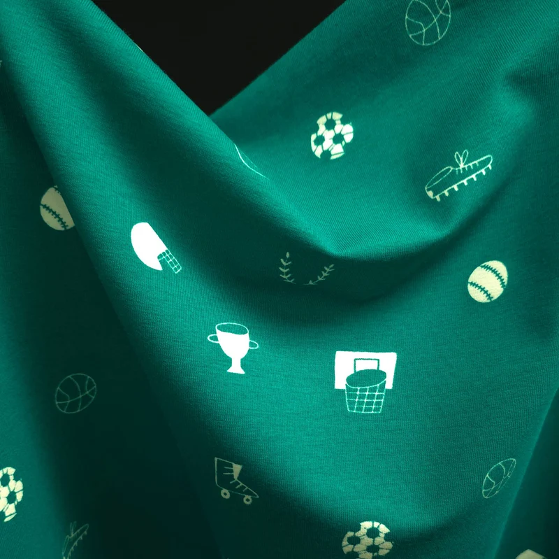 Jersey de coton phosphorescent | Imprimé sport | Katia Fabrics