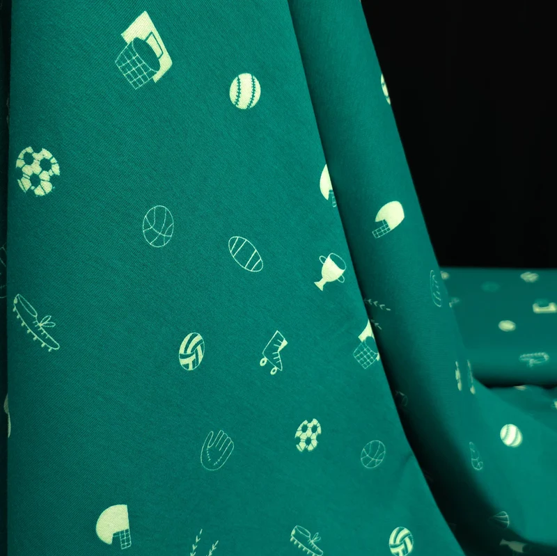 Jersey de coton phosphorescent | Imprimé sport | Katia Fabrics