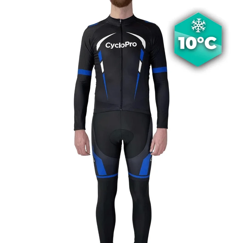 Tenue cycliste automne Noire et bleue - Scorpion+