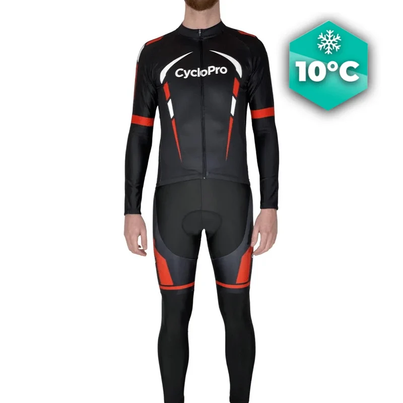Tenue cycliste automne Noire et Rouge - Scorpion+
