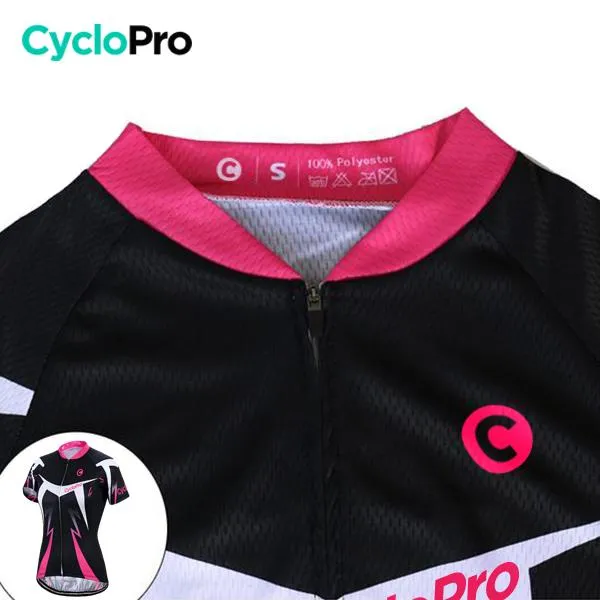 Tenue Vélo de Route Noire et Rose - Confort+