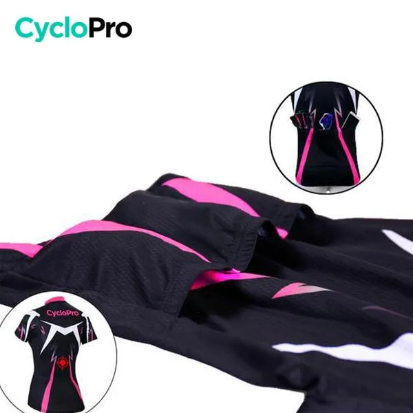 Tenue Vélo de Route Noire et Rose - Confort+