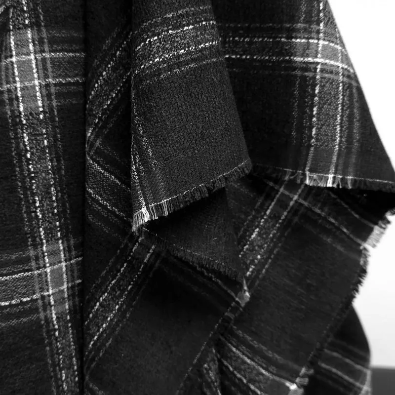 Flanelle de coton haut de gamme | Carreaux Noirs tissés teints