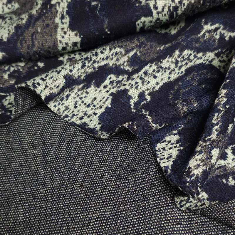 Tricot jacquard | Bleu nuit & gris minéral | Exclusivité Marigold