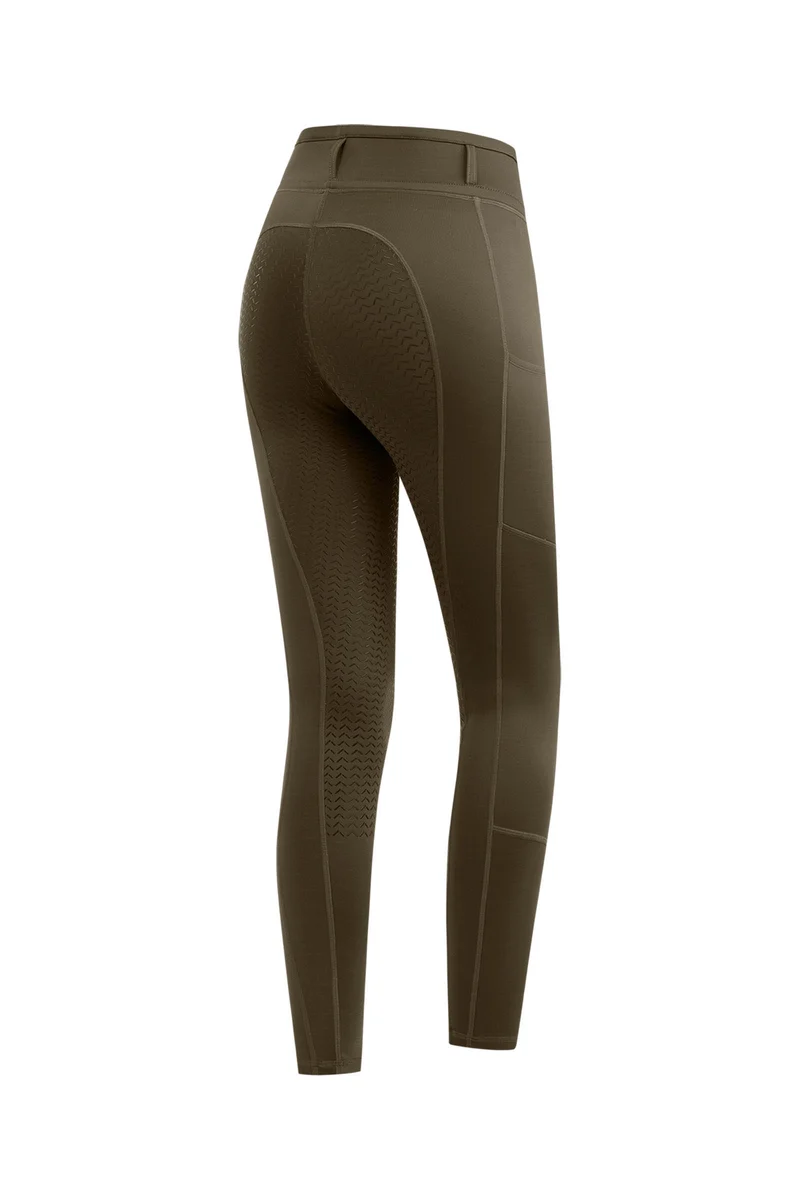 Ella Legging d'Équitation Thermique Enfant à Grip Intégral Green Brown 176
