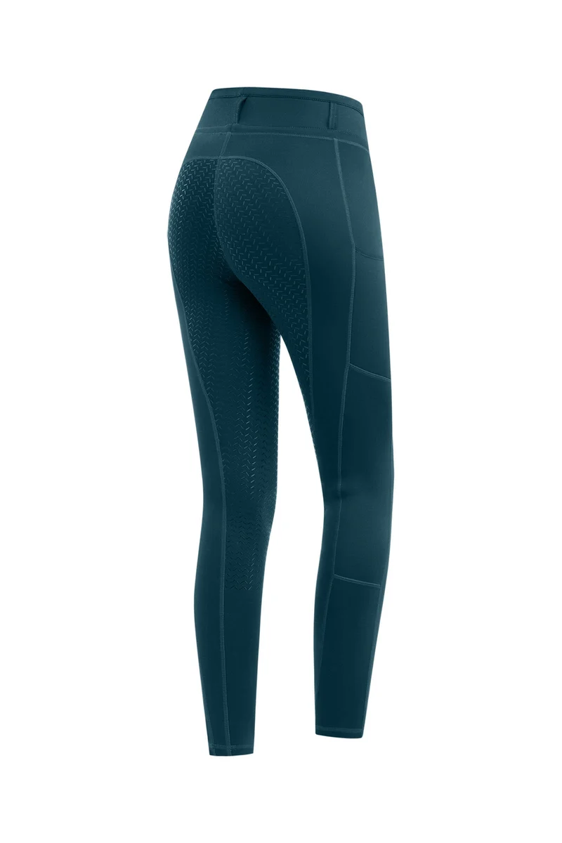 Ella Legging d'Équitation Thermique Enfant à Grip Intégral Petrol Blue 176