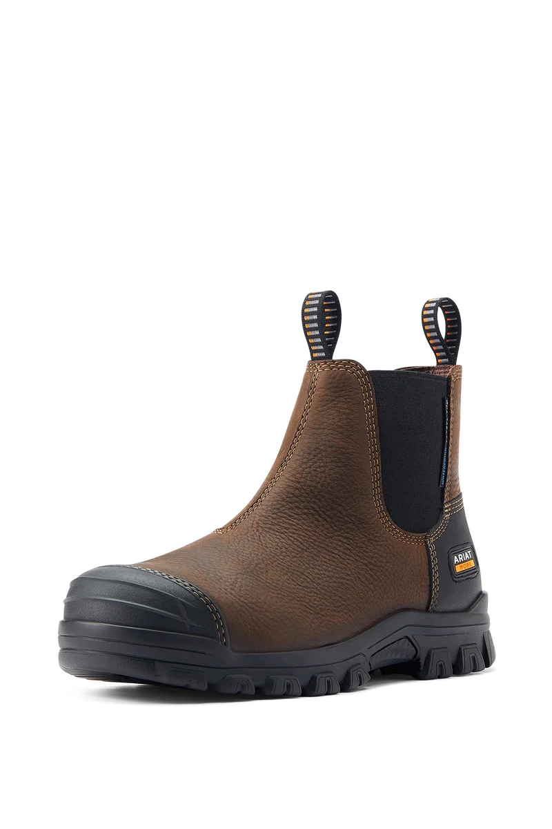 Treadfast Chelsea Bottes de travail imperméables pour homme avec embout acier Dark Brown 42