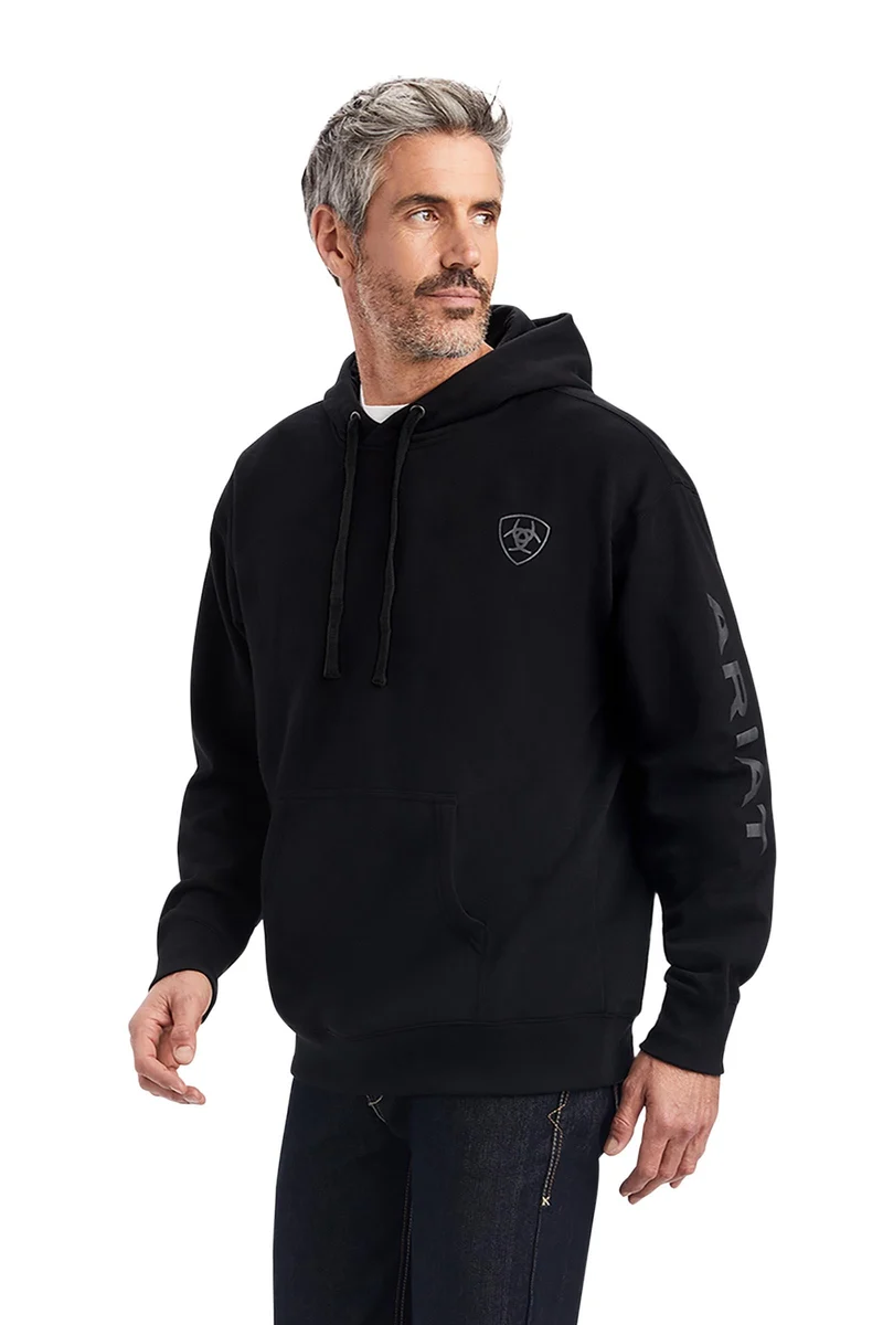 Sweat à capuche homme avec logo Black XL