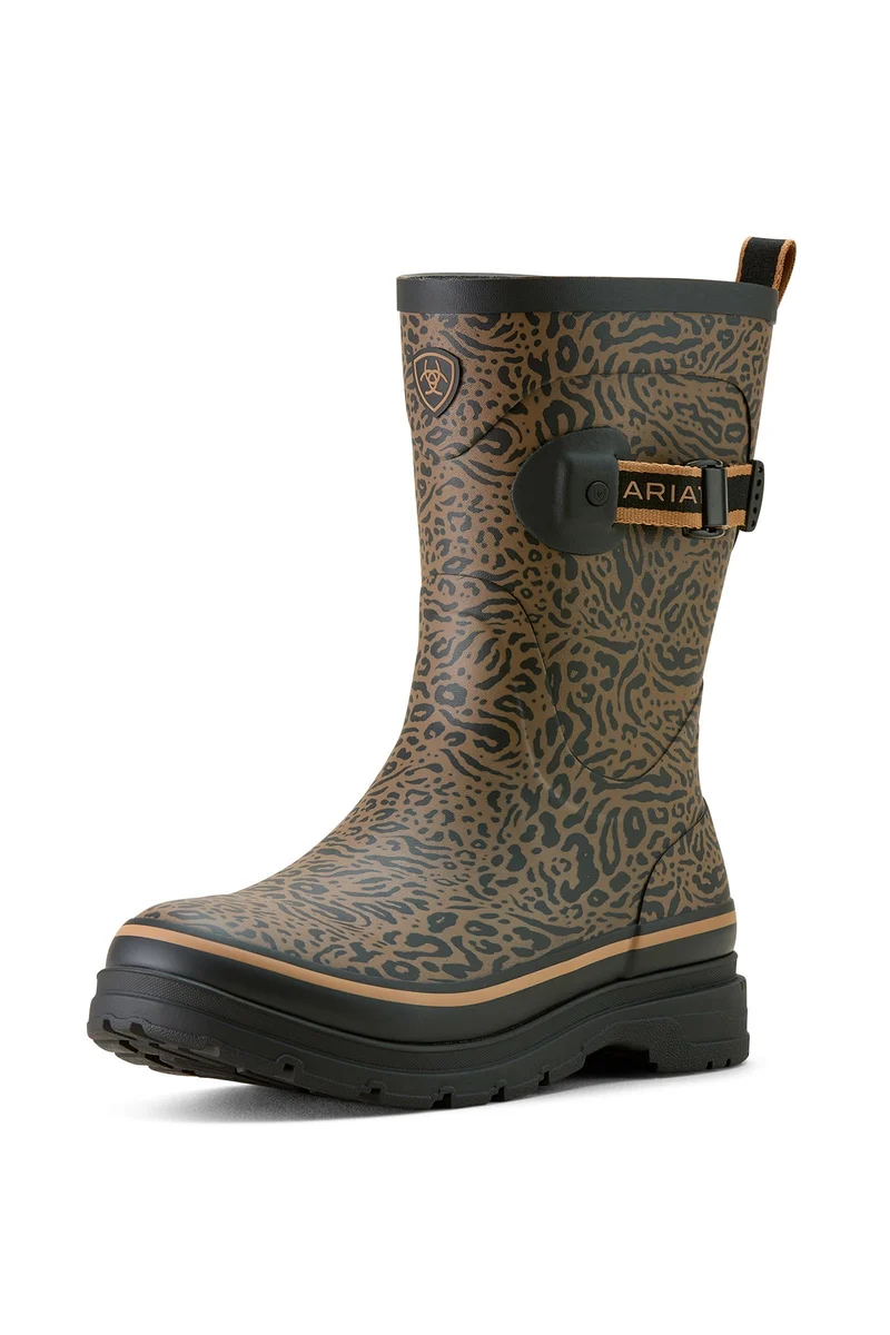 Kelmarsh Mid Bottes en caoutchouc femme Ocelot Print 41