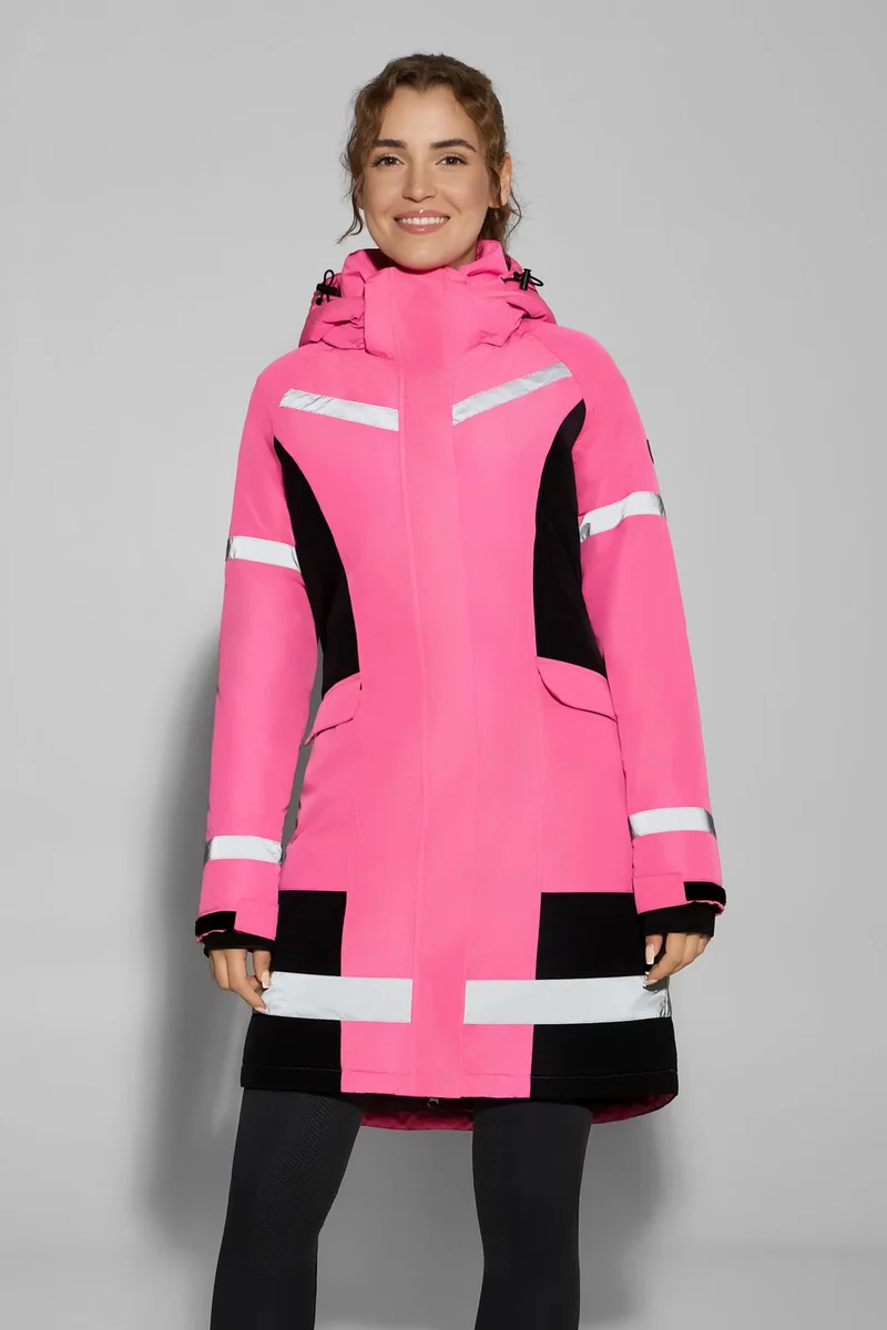 Amaya manteau d’équitation imperméable haute visibilité femme Neon pink 44