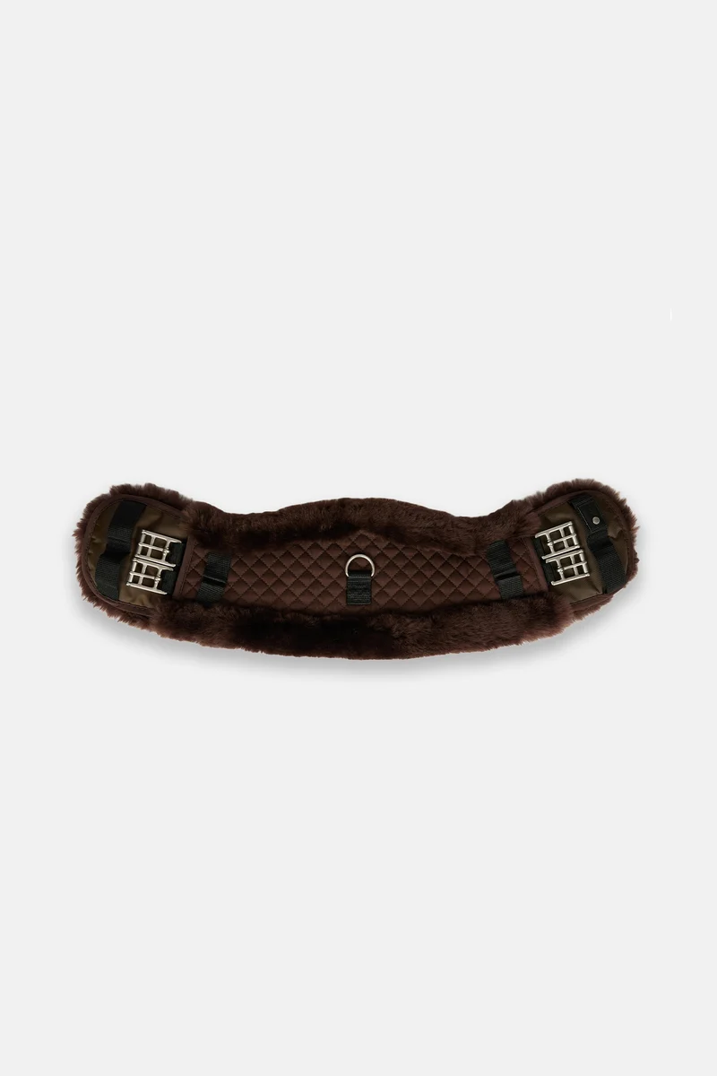 sangle demi-lune en peau de mouton Brown 65 cm
