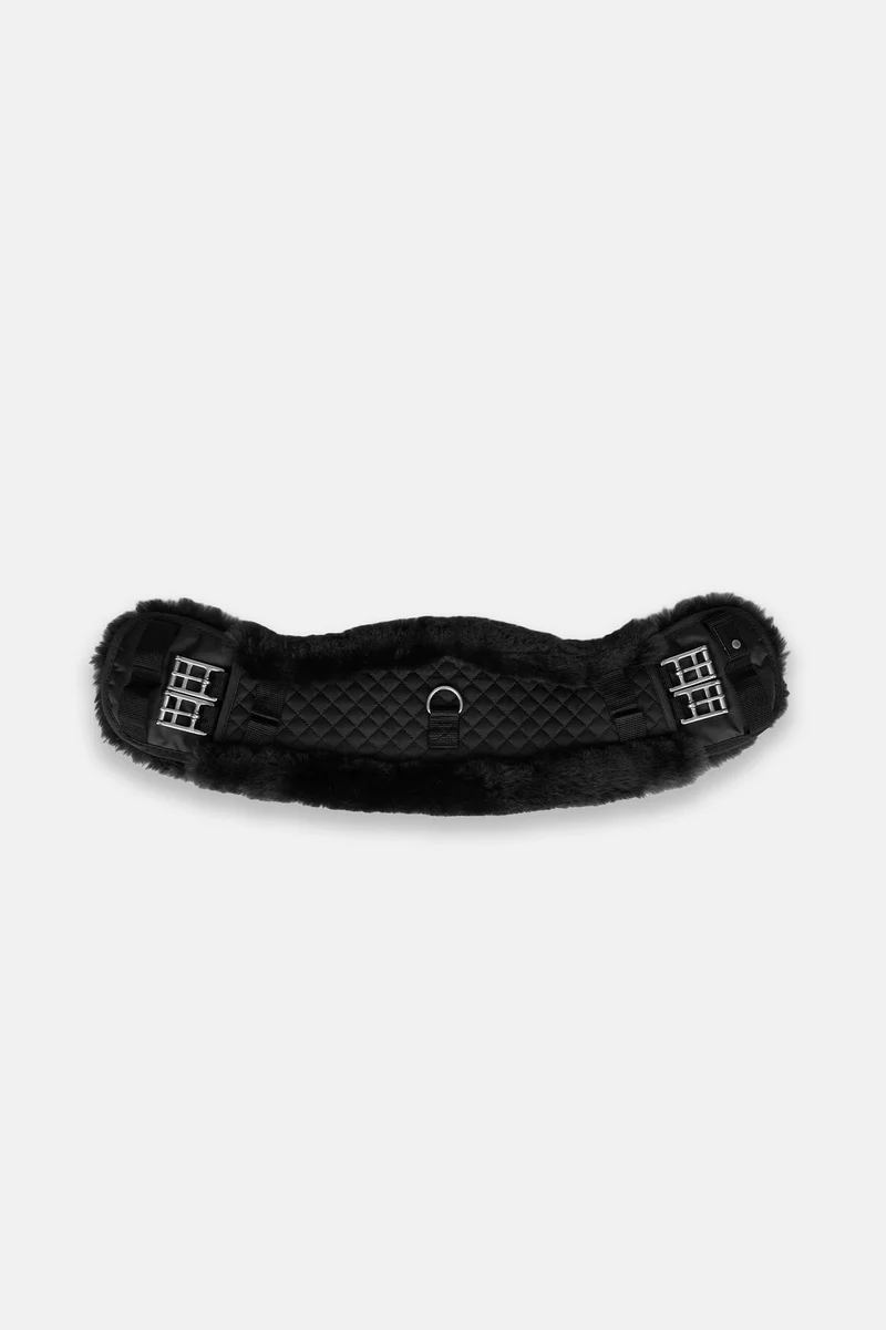 sangle demi-lune en peau de mouton Black 80 cm