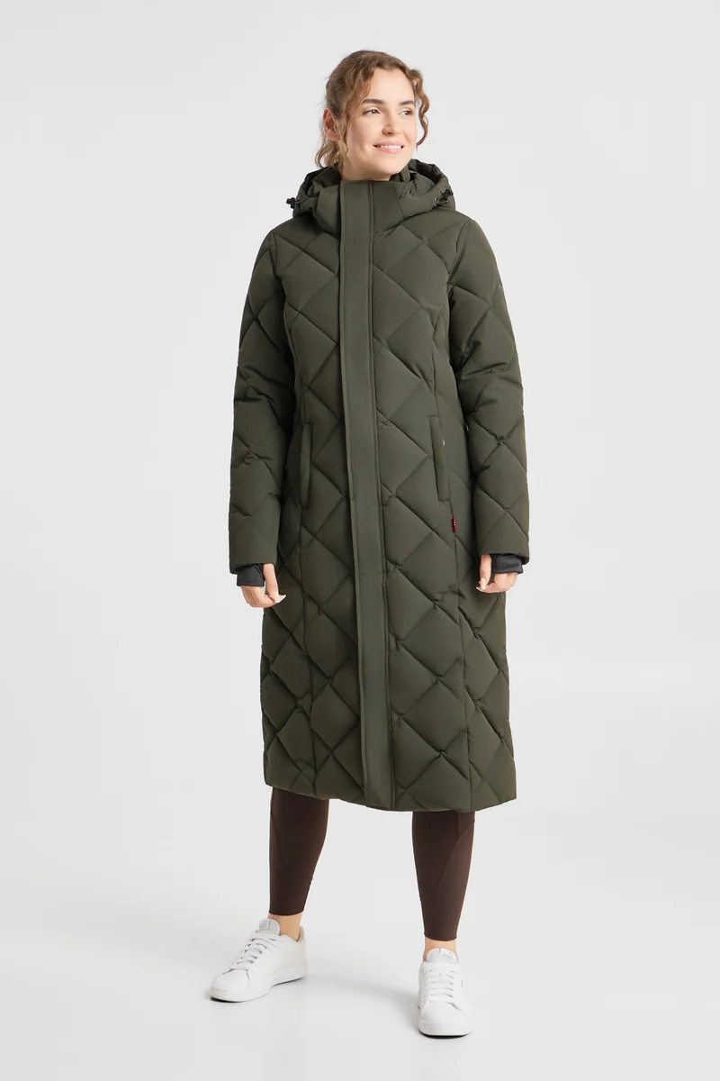 Gem Waxy long manteau matelassé femme Climbing ivy 32