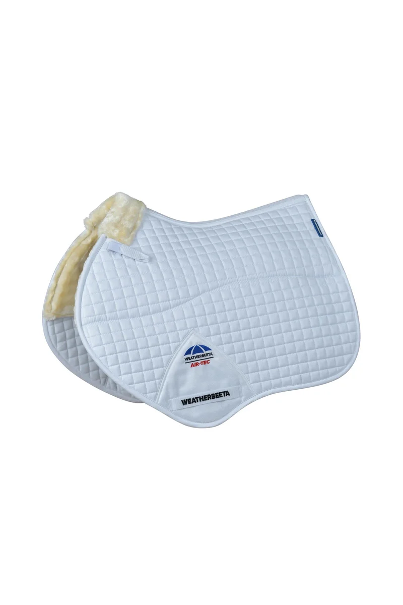 WeatherBeeta Prime Air-Tec Comfy Fleece Tapis de selle de saut White/Natural L