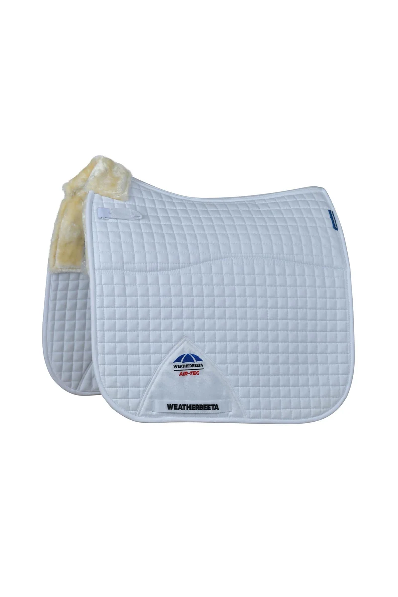 WeatherBeeta Prime Air-Tec Comfy Fleece Tapis de selle dressage White/Natural S